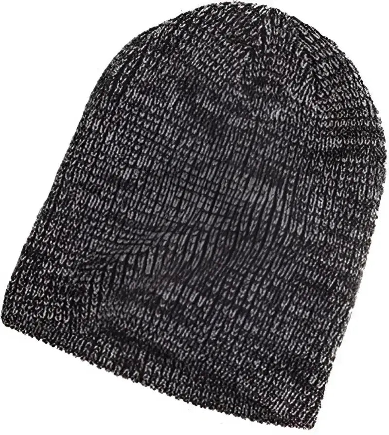 Big Accessories BA524 Ribbed Marled Beanie Black Gray Black Gray / One Size Fits Most