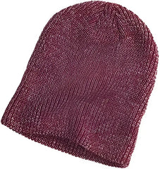 Big Accessories BA524 Ribbed Marled Beanie - Maroon Gray - Maroon Gray / One Size Fits Most