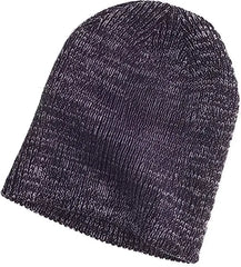 Big Accessories BA524 Ribbed Marled Beanie - Navy Gray - Navy Gray / One Size Fits Most