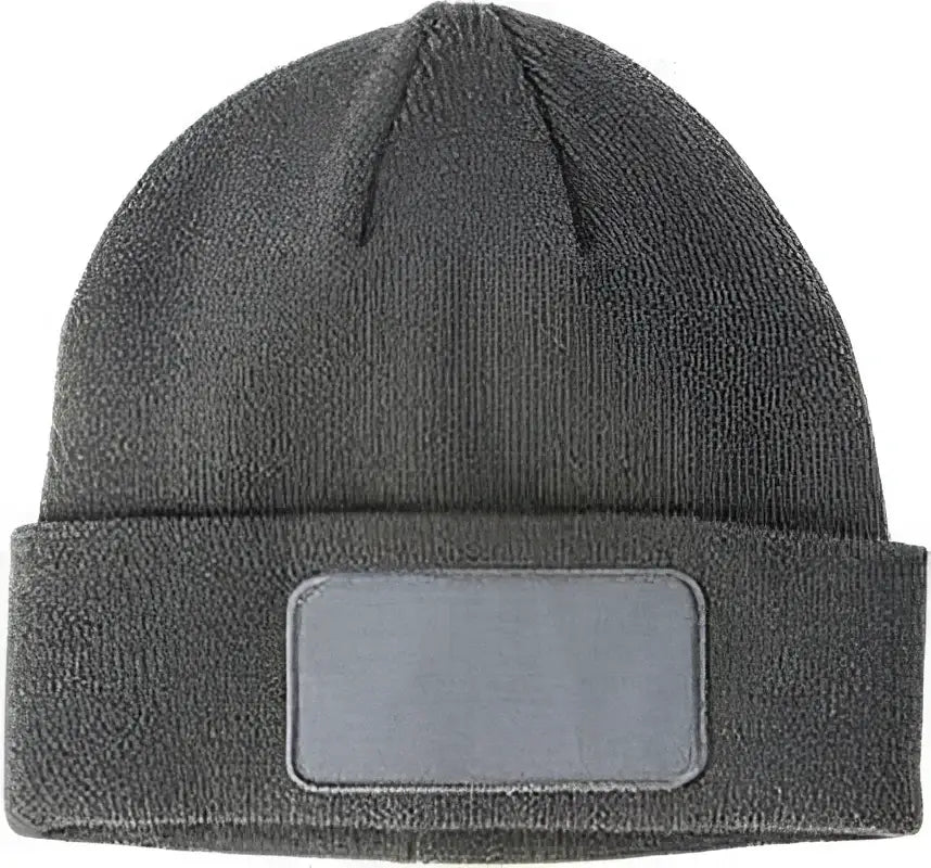 Big Accessories BA527 Patch Beanie - Gray - Gray / One Size Fits Most