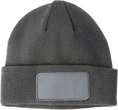 Big Accessories BA527 Patch Beanie - Gray - Gray / One Size Fits Most