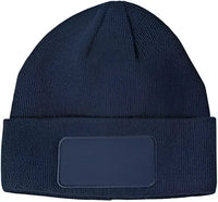 Big Accessories BA527 Patch Beanie Navy Navy / One Size Fits Most
