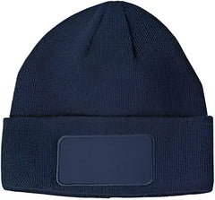 Big Accessories BA527 Patch Beanie Navy Navy / One Size Fits Most