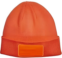 Big Accessories BA527 Patch Beanie - Neon Orange - Orange / One Size Fits Most