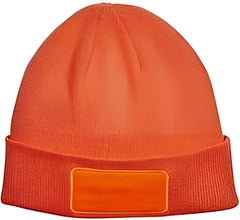 Big Accessories BA527 Patch Beanie - Neon Orange - Orange / One Size Fits Most