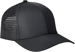 Big Accessories BA537 Performance Perforated Cap - Black - Black / One Size Fits Most