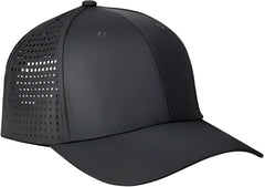 Big Accessories BA537 Performance Perforated Cap - Black - Black / One Size Fits Most