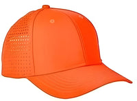 Big Accessories BA537 Performance Perforated Cap - Bright Orange - Orange / One Size Fits Most