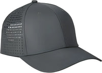 Big Accessories BA537 Performance Perforated Cap - Charcoal - Dark Gray / One Size Fits Most