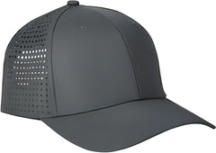 Big Accessories BA537 Performance Perforated Cap - Charcoal - Dark Gray / One Size Fits Most