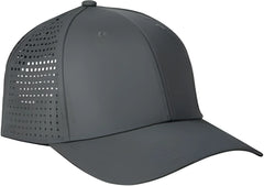 Big Accessories BA537 Performance Perforated Cap - Charcoal - Dark Gray / One Size Fits Most