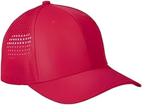 Big Accessories BA537 Performance Perforated Cap - Red - Red / One Size Fits Most