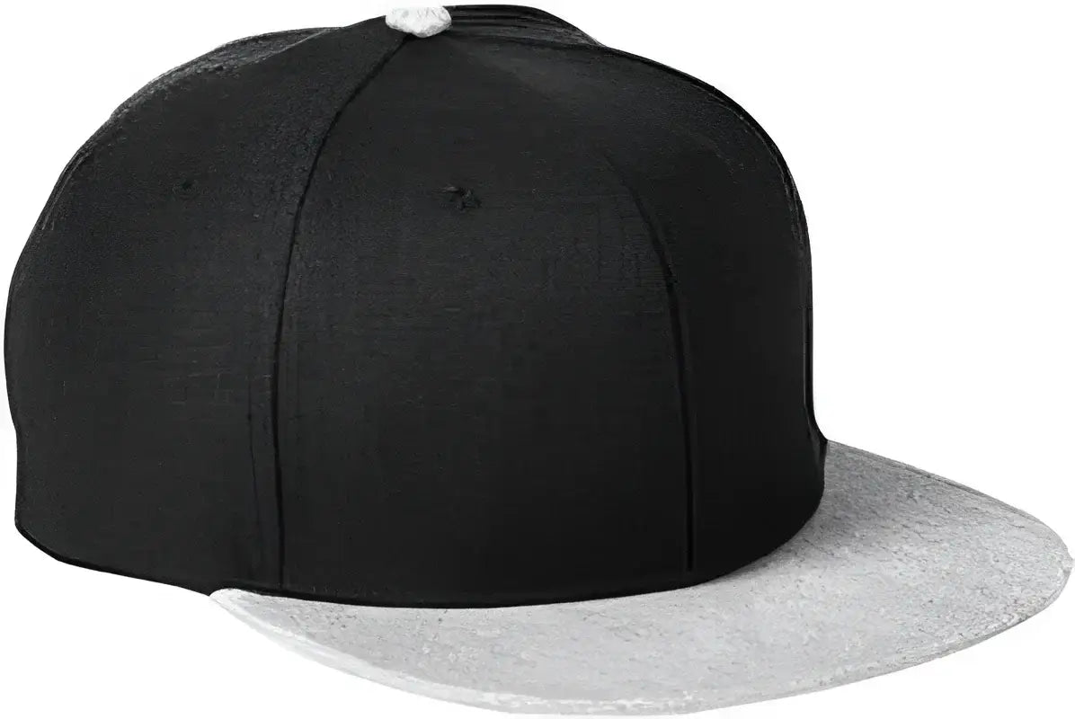 Big Accessories BA539 Flat Bill Sport Cap - Black Heather Gray - Black Gray / One Size Fits Most
