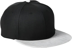 Big Accessories BA539 Flat Bill Sport Cap - Black Heather Gray - Black Gray / One Size Fits Most