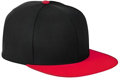 Big Accessories BA539 Flat Bill Sport Cap - Black Red - Black Red / One Size Fits Most