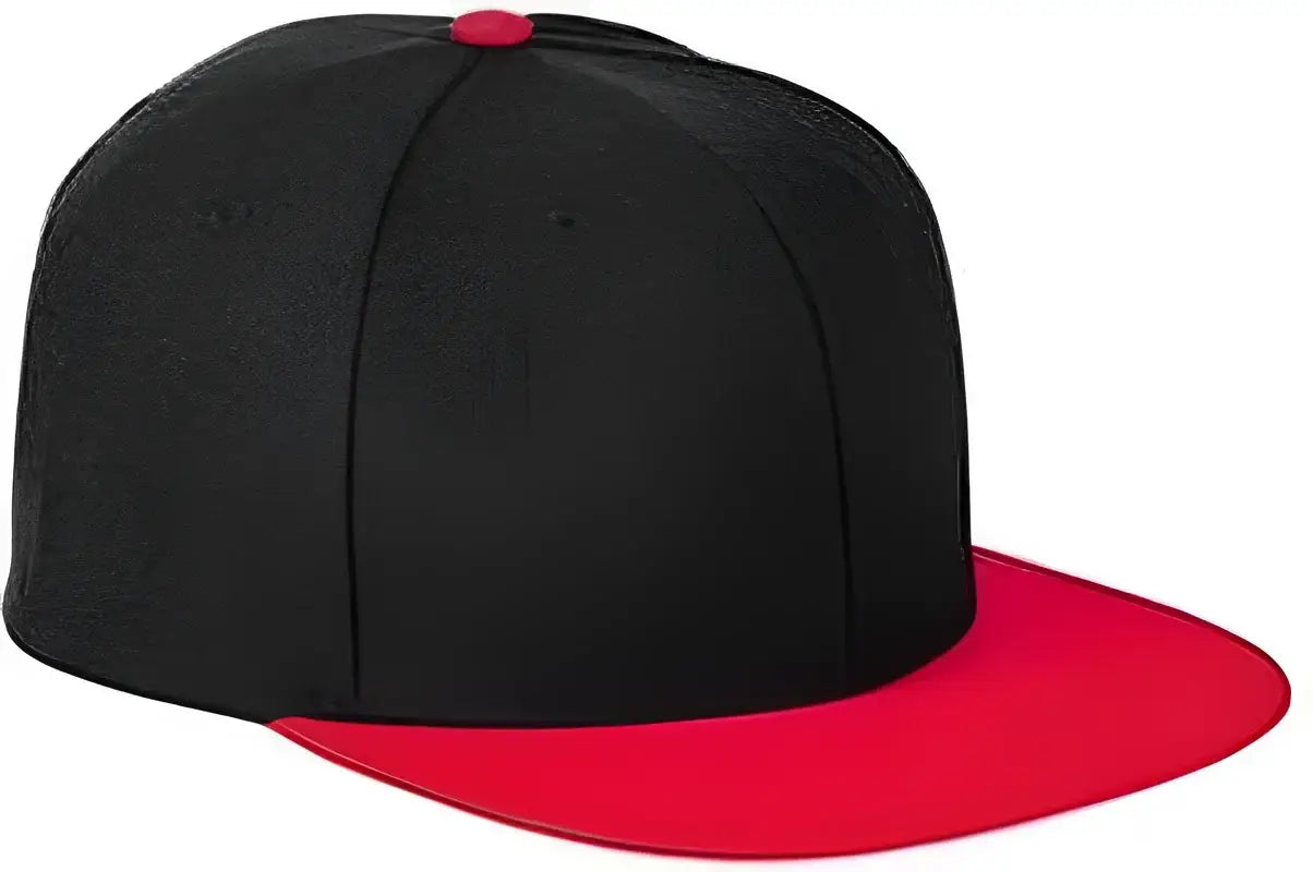 Big Accessories BA539 Flat Bill Sport Cap - Black Red - Black Red / One Size Fits Most