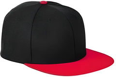 Big Accessories BA539 Flat Bill Sport Cap - Black Red - Black Red / One Size Fits Most
