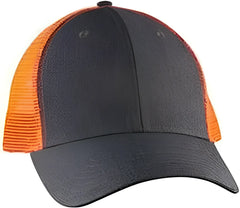 Big Accessories BA540 Sport Trucker Cap - Black Neon Orange - Black Orange / One Size Fits Most