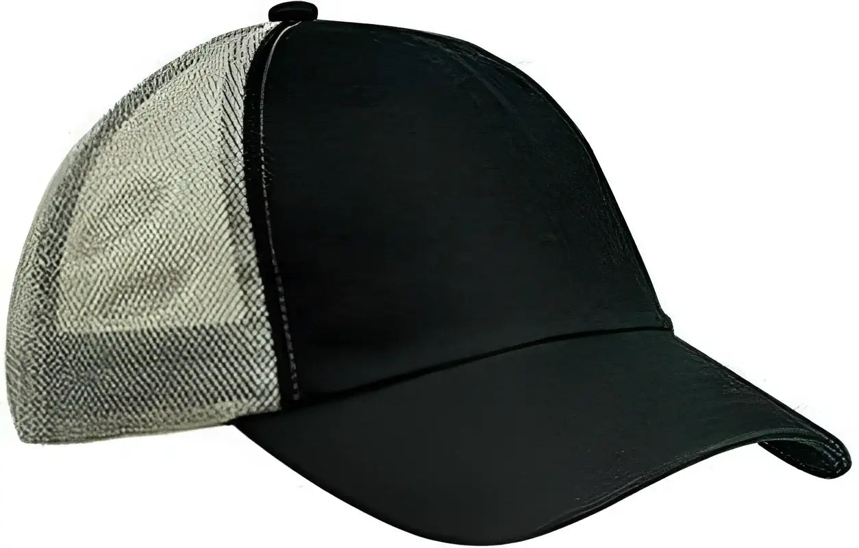 Big Accessories BA601 Washed Trucker Cap - Black Gray - Black Gray / One Size Fits Most