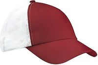 Big Accessories BA601 Washed Trucker Cap - Maroon White - Maroon White / One Size Fits Most