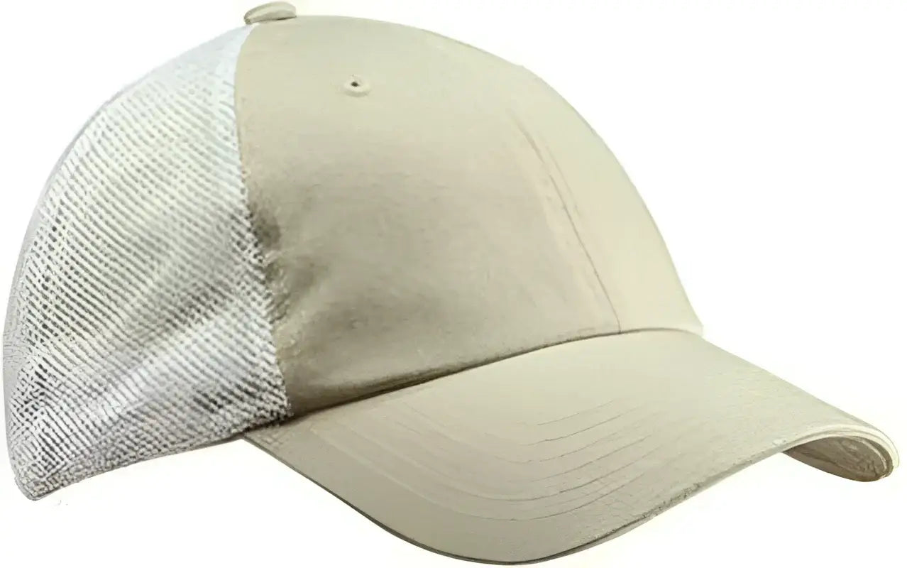 Big Accessories BA601 Washed Trucker Cap - Stone White - Light Gray White / One Size Fits Most