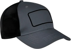 Big Accessories BA656T Patch Trucker Cap - Charcoal Black Black - Dark Gray Black / One Size Fits Most