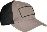 Big Accessories BA656T Patch Trucker Cap - Khaki Black Black - Khaki Black / One Size Fits Most