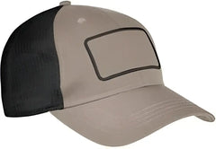 Big Accessories BA656T Patch Trucker Cap - Khaki Black Black - Khaki Black / One Size Fits Most