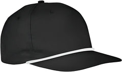 Big Accessories BA671 5-Panel Golf Cap - Black White - Black White / One Size Fits Most