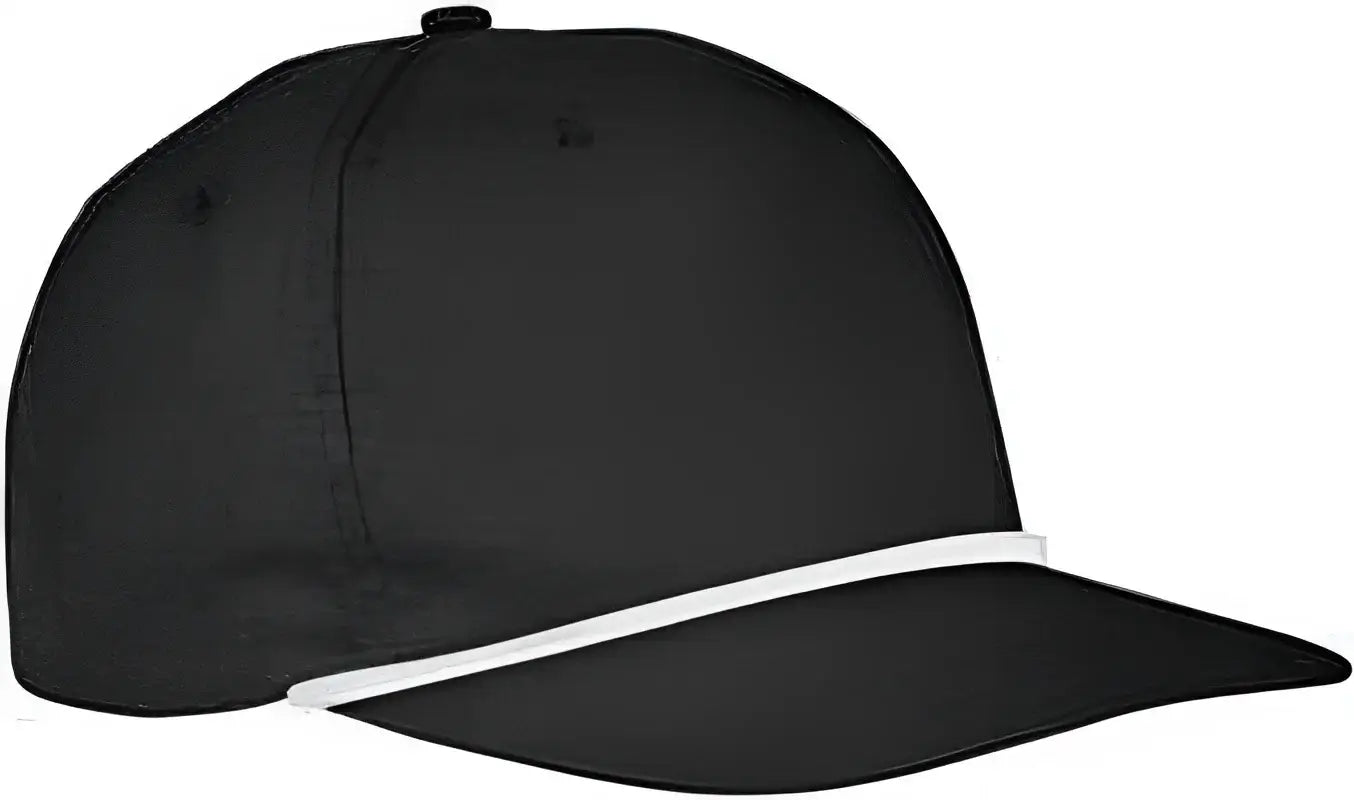 Big Accessories BA671 5-Panel Golf Cap - Black White - Black White / One Size Fits Most