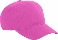 Big Accessories BX002 6-Panel Brushed Twill Structured Cap - Raspberry - RASPBERRY / OS