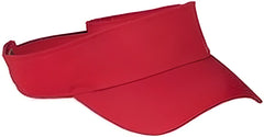 Big Accessories BX006 Cotton Twill Visor Red Red / One Size Fits Most