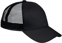 Big Accessories BX019 6 Panel Structured Trucker Cap Black Black / One Size Fits Most