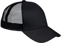 Big Accessories BX019 6 Panel Structured Trucker Cap Black Black / One Size Fits Most
