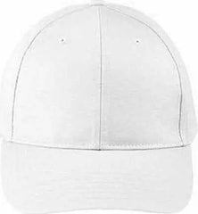 Big Accessories BX020SB Adult Structured Twill 6-Panel Snapback Cap - White - White / One Size Fits Most