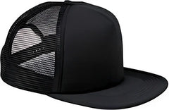 Big Accessories BX030 5-Panel Foam Front Trucker Cap - Black Black - Black / One Size Fits Most