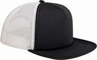 Big Accessories BX030 5 Panel Foam Front Trucker Cap Black White Black White / One Size Fits Most