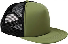 Big Accessories BX030 5 Panel Foam Front Trucker Cap Olive Black Olive Black / One Size Fits Most