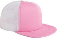 Big Accessories BX030 5-Panel Foam Front Trucker Cap - Pink White - Pink White / One Size Fits Most