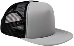Big Accessories BX030 5 Panel Foam Front Trucker Cap Steel Black Gray Black / One Size Fits Most