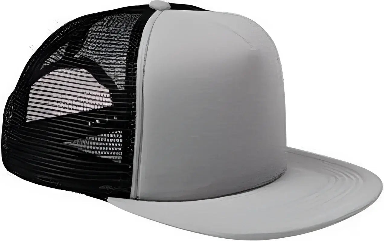 Big Accessories BX030 5 Panel Foam Front Trucker Cap Steel Black Gray Black / One Size Fits Most
