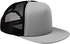 Big Accessories BX030 5 Panel Foam Front Trucker Cap Steel Black Gray Black / One Size Fits Most
