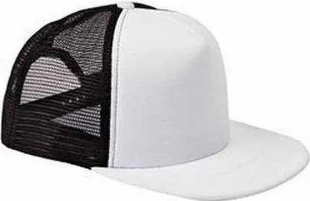 Big Accessories BX030 5 Panel Foam Front Trucker Cap White Black White Black / One Size Fits Most