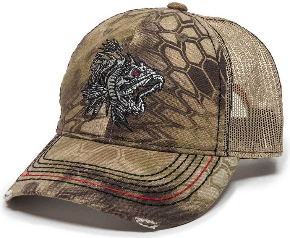 OC Sports BON-013 Fishing Adjustable Cap - Kryptek Highlander  Tan | HIT a Double