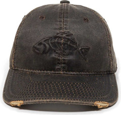 OC Sports BON-017 Fishing Adjustable Cap - Dark Brown - HIT a Double - 2
