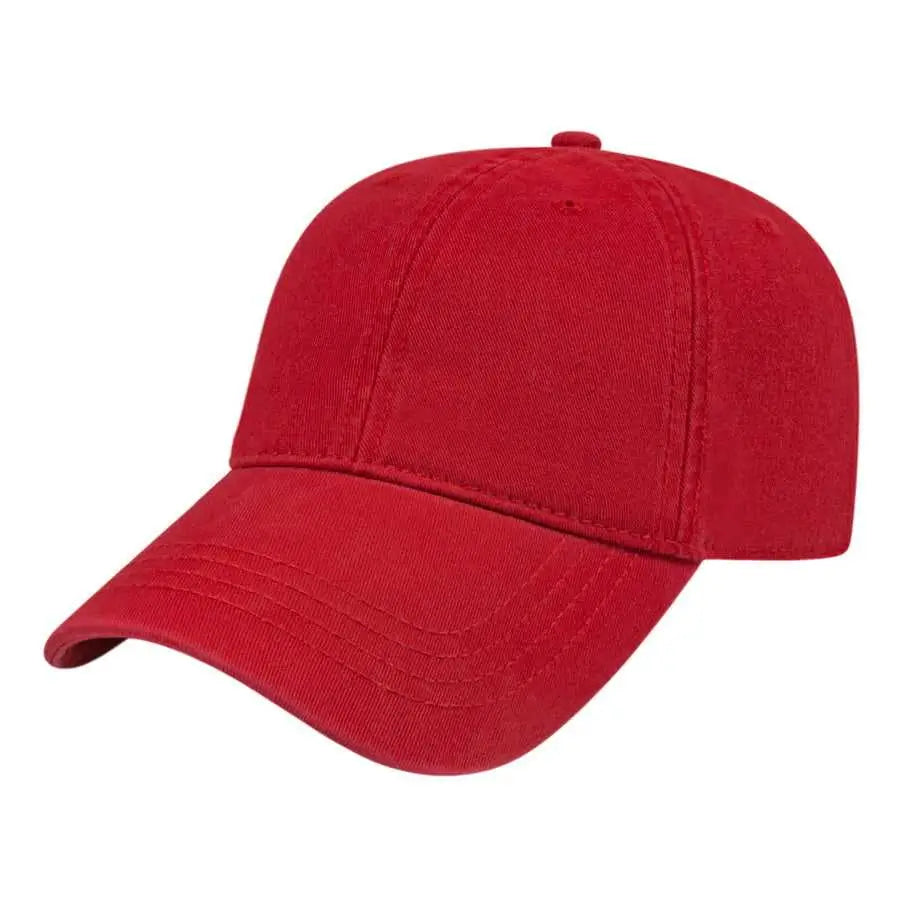 Cap America I1002 Relaxed Golf Cap - Red - Red / One Size Fits Most