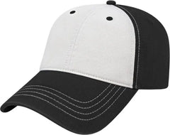 Cap America I1002 Relaxed Golf Cap - White Black - White Black / One Size Fits Most