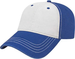 Cap America I1002 Relaxed Golf Cap - White Royal - White Royal / One Size Fits Most