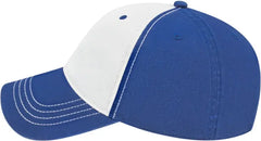 Cap America I1002 Relaxed Golf Cap - White Royal - White Royal / One Size Fits Most
