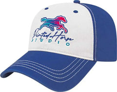 Cap America I1002 Relaxed Golf Cap - White Royal - White Royal / One Size Fits Most